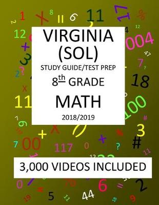 Book cover for 8th Grade VIRGINIA SOL, 2019 MATH, Test Prep