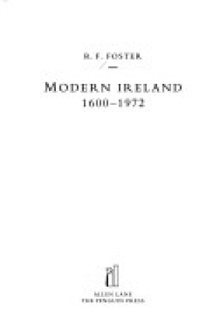 Cover of Modern Ireland, 1600-1972