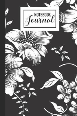 Book cover for Black and White Floral Fantasy Notebook Journal