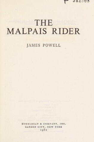 Cover of The Malpais Rider