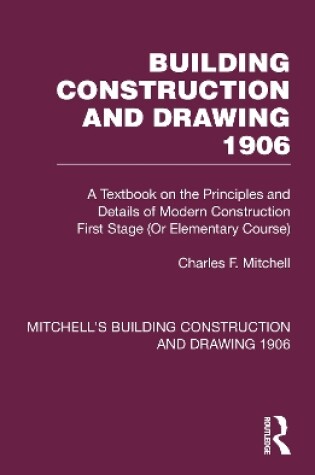 Cover of Building Construction and Drawing 1906