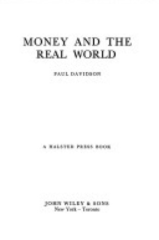 Cover of Davidson: *Money* & the Real World