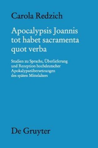 Cover of Apocalypsis Joannis Tot Habet Sacramenta Quot Verba