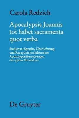 Cover of Apocalypsis Joannis Tot Habet Sacramenta Quot Verba