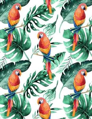 Cover of My Big Fat Journal Notebook For Bird Lovers Tropical Parrots Pattern 5