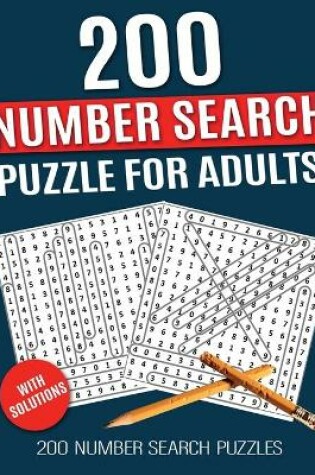 Cover of 200 Number Search Puzzle Book for adults