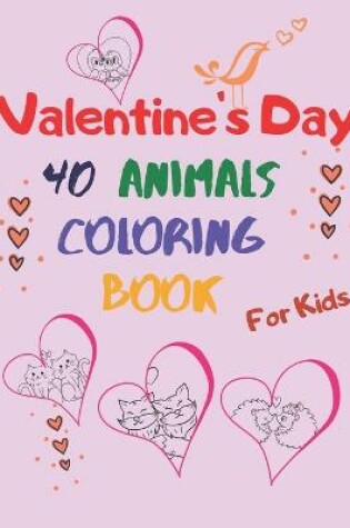 Cover of valentine's day animal coloring book for kids