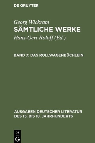 Cover of Samtliche Werke, Band 7, Das Rollwagenbuchlein