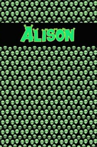 Cover of 120 Page Handwriting Practice Book with Green Alien Cover Alison