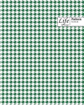 Book cover for Checkered II Pattern Composition Notebook Wide Large 100 Sheet Green Cover