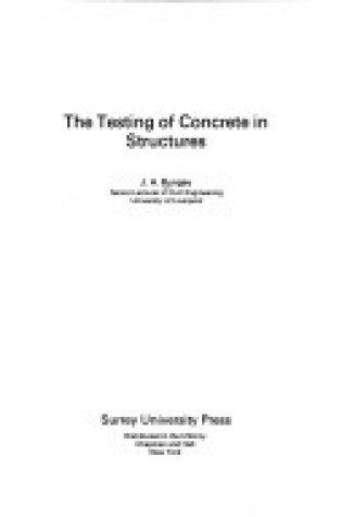 Cover of Testing Concrete Structures 1e PB