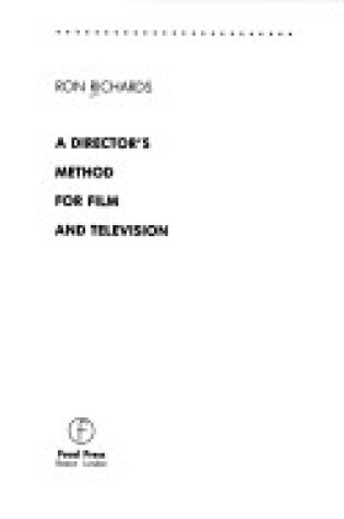 Cover of Director's Method for Film and Television