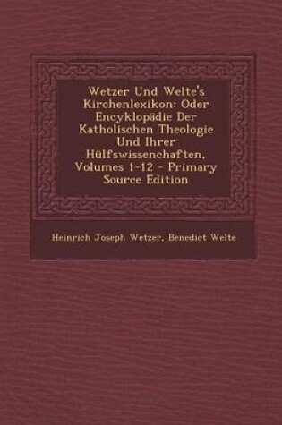 Cover of Wetzer Und Welte's Kirchenlexikon