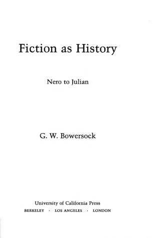 Cover of Fiction as History