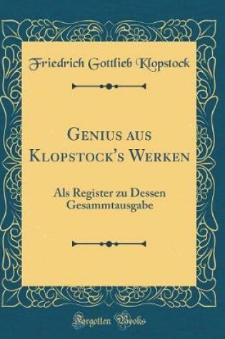 Cover of Genius Aus Klopstock's Werken