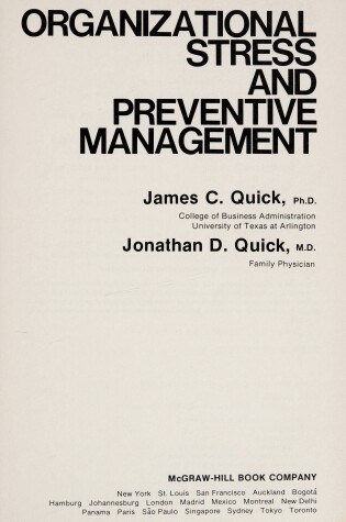 Cover of Organizational Stress and Preventative Management