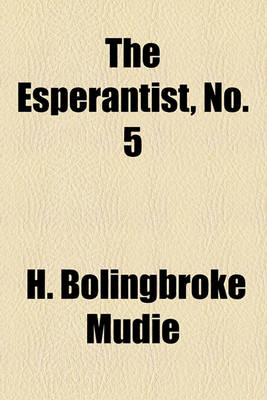 Book cover for The Esperantist, No. 5