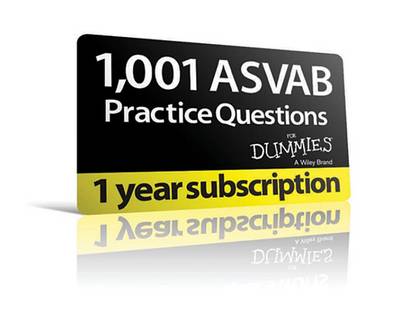 Book cover for 1,001 ASVAB Practice Questions for Dummies (12 Month Online Subscription)