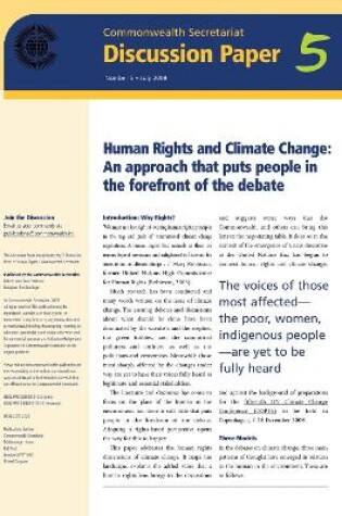 Cover of Human Rights and Climate Change