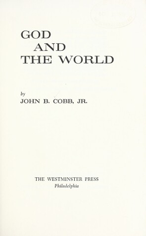 Book cover for God and the World,