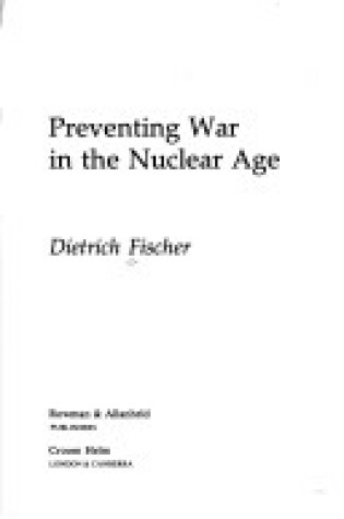 Cover of Preventing War in Nuclear C CB