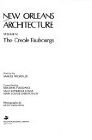 Cover of The Creole Faubourgs