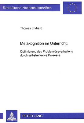 Cover of Metakognition Im Unterricht: