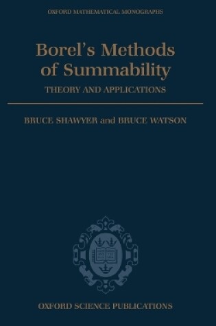 Cover of Borel's Methods of Summability