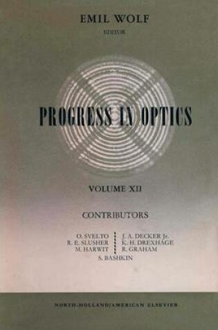 Cover of Progress in Optics Volume 12