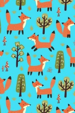 Cover of Journal Notebook Cute Foxes Pattern 2