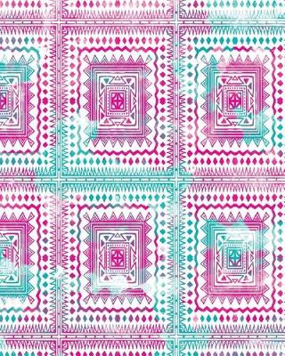 Book cover for Pink and Blue Aztec Pattern Notebook