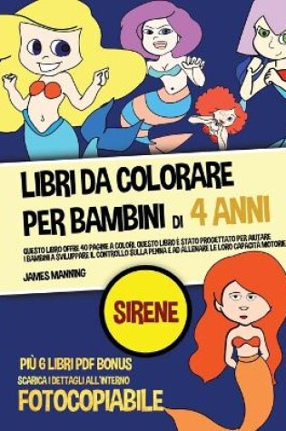 Cover of Libri da colorare per bambini di 4 anni (Sirene)