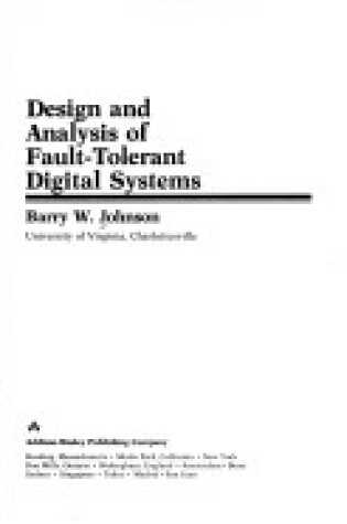 Cover of Design and Analysis of Fault Tolerant Digital Systems