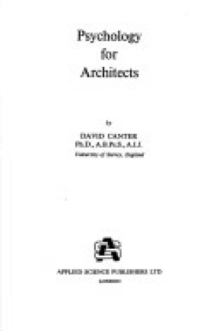 Cover of Psychology for Architects