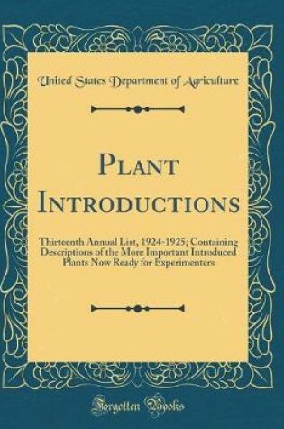 Cover of Plant Introductions