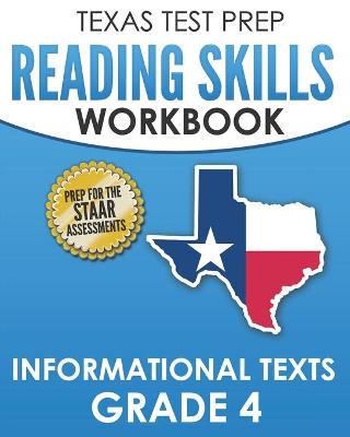 Book cover for TEXAS TEST PREP Reading Skills Workbook Informational Texts Grade 4