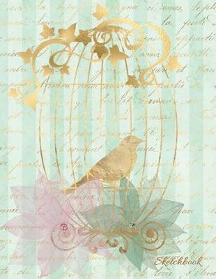 Book cover for Basics Sketchbook Gilded Bird in a Cage Ephemera Collage Notebook