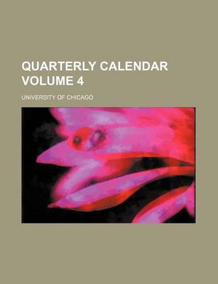 Book cover for Quarterly Calendar Volume 4