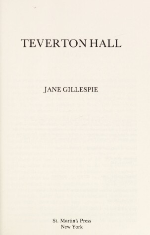 Book cover for Teverton Hall