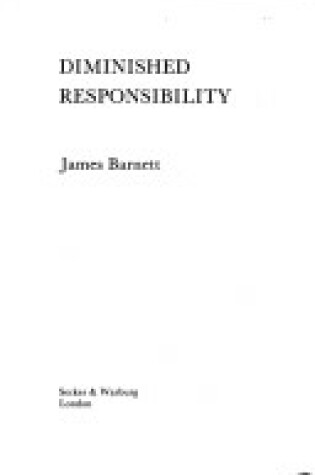 Cover of Diminished Responsibility