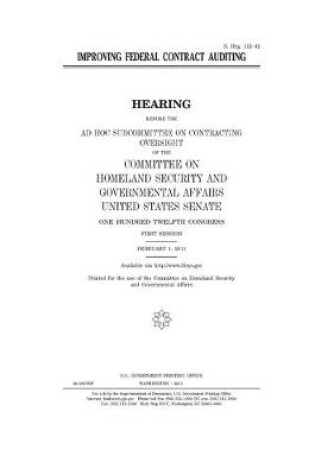 Cover of Improving federal contract auditing