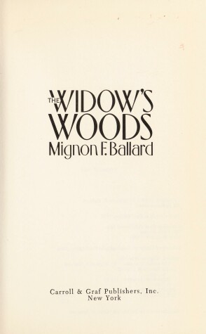 Book cover for The Widow's Woods