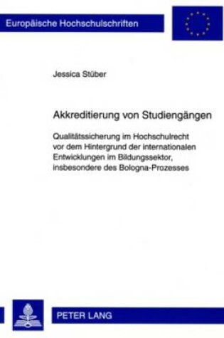 Cover of Akkreditierung Von Studiengaengen