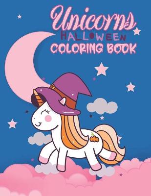Book cover for Unicorn Halloween Coloring Book