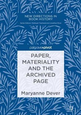 Cover of Paper, Materiality and the Archived Page