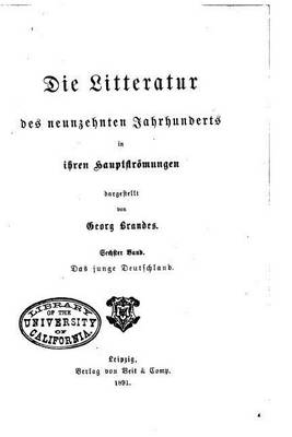 Book cover for Die Hauptstromungen der Literatur des neunzehnten Jahrhunderts