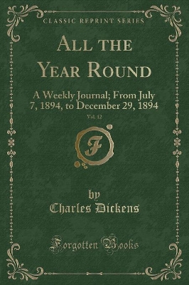 Book cover for All the Year Round, Vol. 12