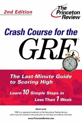 Cover of Crash Course for the GRE, Second Edition