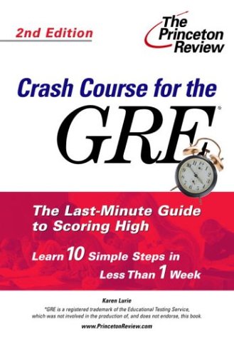 Book cover for Crash Course for the GRE, Second Edition