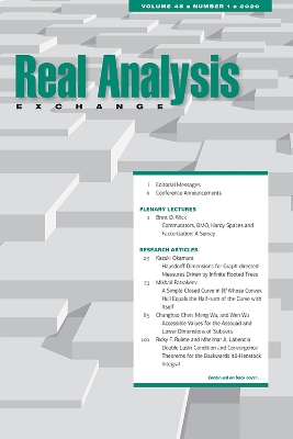 Book cover for Real Analysis Exchange 45, No. 1